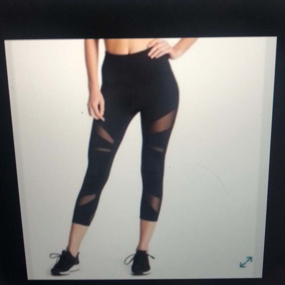 Z by zella black mesh panel high waisted leggings